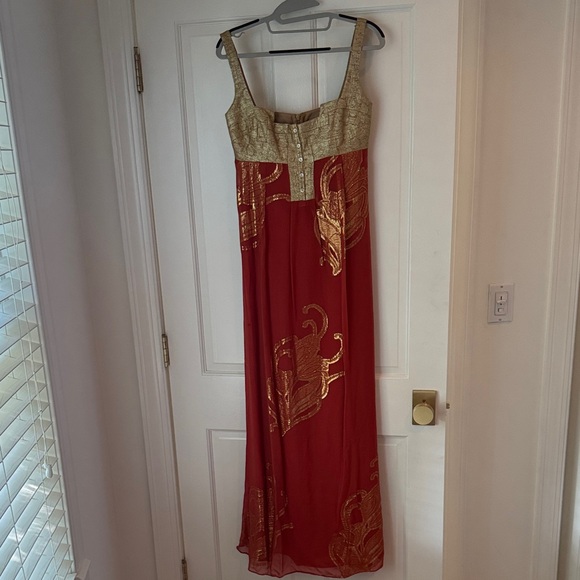 Glamorous Orange and Gold Maxi Dress - Picture 5 of 6